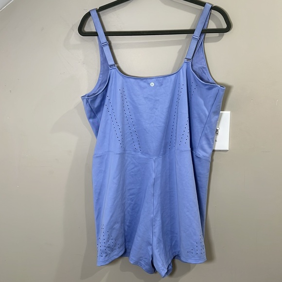 EUC Victoria's Secret VS Essential Perforated Short Onesie XXL Blue Energy - Picture 3 of 4